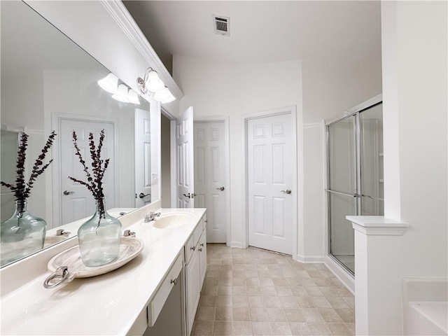 2642 Colleen Ln, Dacula, GA 30019 - full bathroom with double vanity, a shower stall, and a bathtub