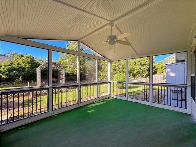 2642 Colleen Ln, Dacula, GA 30019 - unfurnished sunroom with a ceiling fan