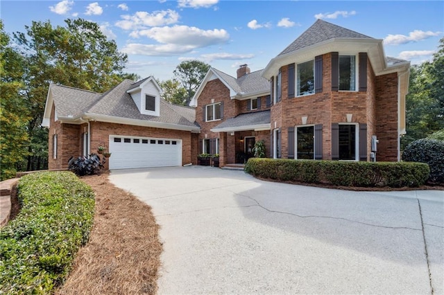 view of front of home with a garage