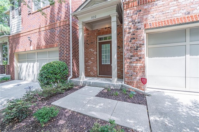 entrance to property with a garage