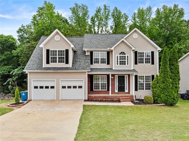 1897 Alcovy Trace Way, Lawrenceville, GA 30045 - traditional-style home featuring driveway, a front lawn, and roof with shingles