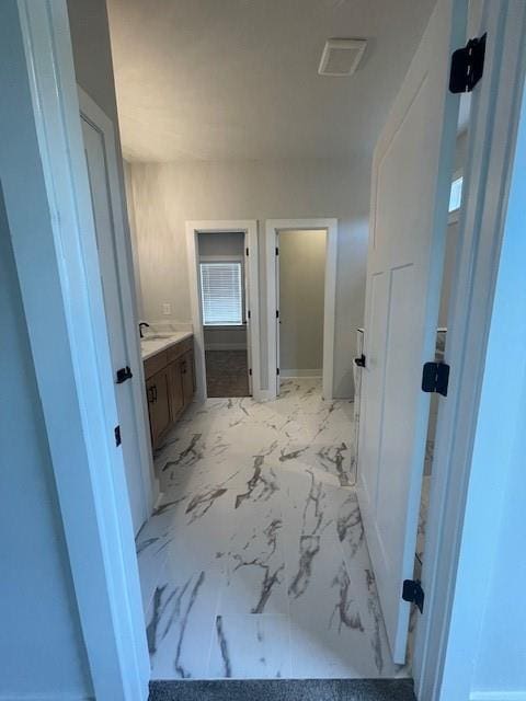 129 Silvercrest Dr, Acworth, GA 30101 - bathroom with vanity and marble finish flooring