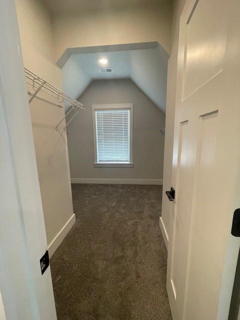 129 Silvercrest Dr, Acworth, GA 30101 - spacious closet with lofted ceiling and carpet flooring