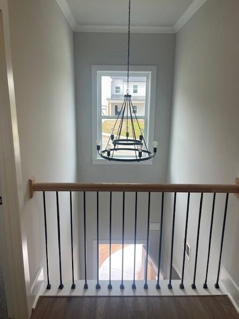 129 Silvercrest Dr, Acworth, GA 30101 - detailed view of a chandelier, crown molding, and baseboards
