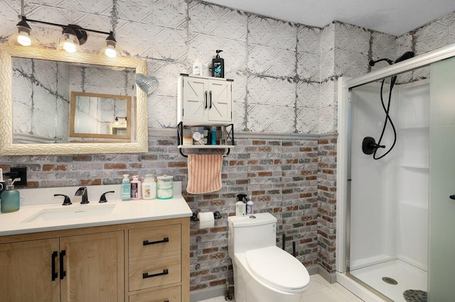 4223 Spring Valley Dr, Cohutta, GA 30710 - bathroom featuring vanity, a stall shower, and toilet