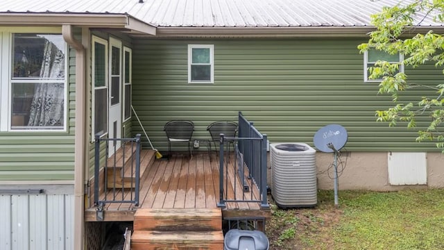 4223 Spring Valley Dr, Cohutta, GA 30710 - wooden terrace with central AC unit