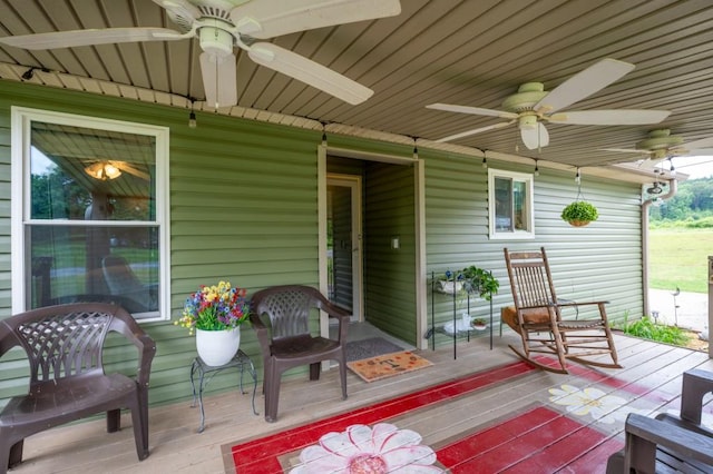 4223 Spring Valley Dr, Cohutta, GA 30710 - wooden terrace with a ceiling fan
