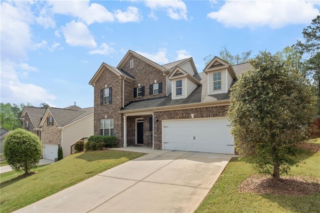 1612 Nations Trl, Riverdale, GA 30296 - traditional home featuring a garage, concrete driveway, a front lawn, and brick siding