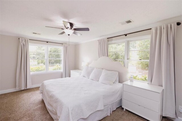 1233 Bethlehem Rd, Statham, GA 30666 - bedroom featuring light colored carpet, ceiling fan, and baseboards