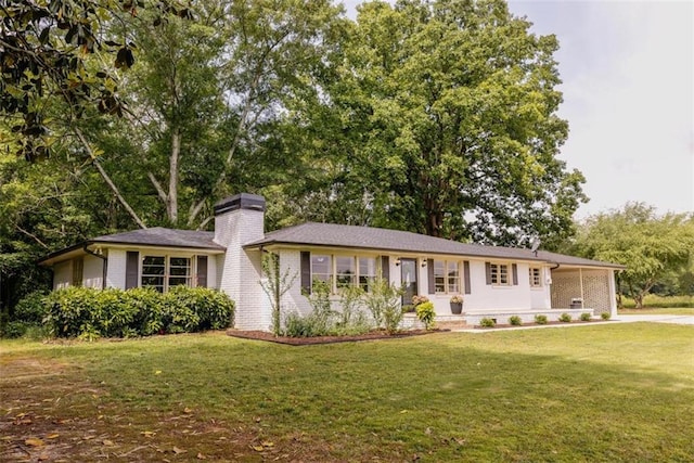 1233 Bethlehem Rd, Statham, GA 30666 - single story home with a front lawn, a chimney, and brick siding