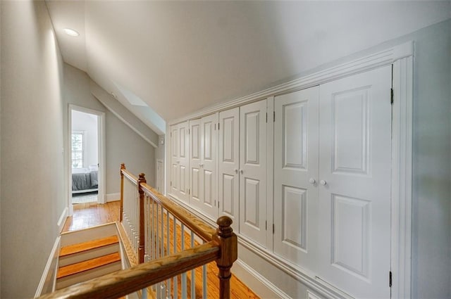 2007 Mount Vernon Pl, Dunwoody, GA 30338 - hall with vaulted ceiling and light wood-style flooring