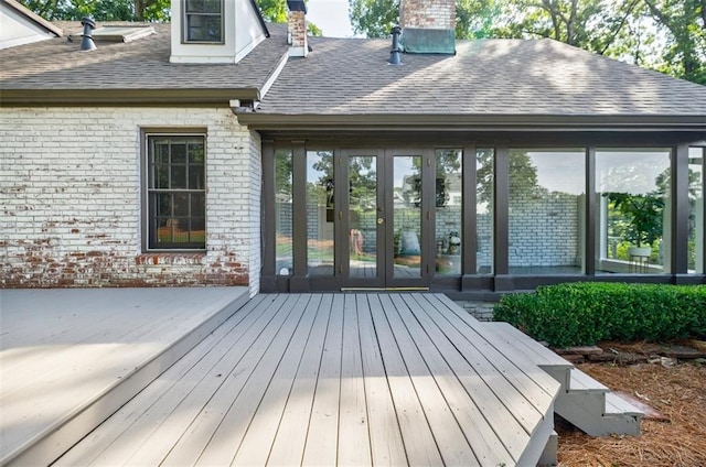 2007 Mount Vernon Pl, Dunwoody, GA 30338 - wooden terrace featuring french doors
