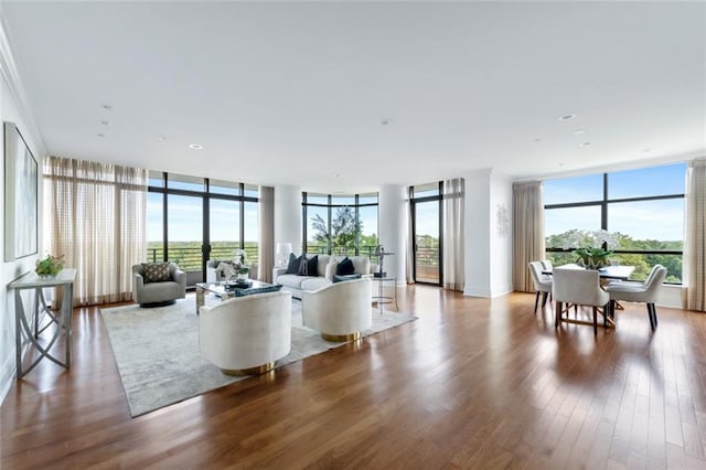 living room featuring light hardwood / wood-style flooring