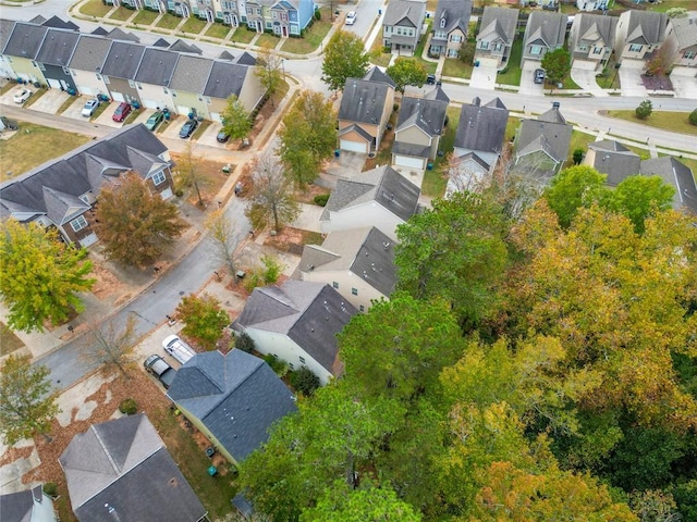 birds eye view of property with a residential view