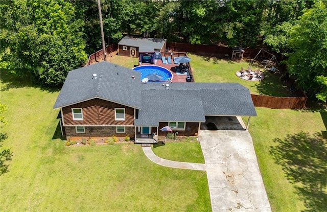 view from above of property