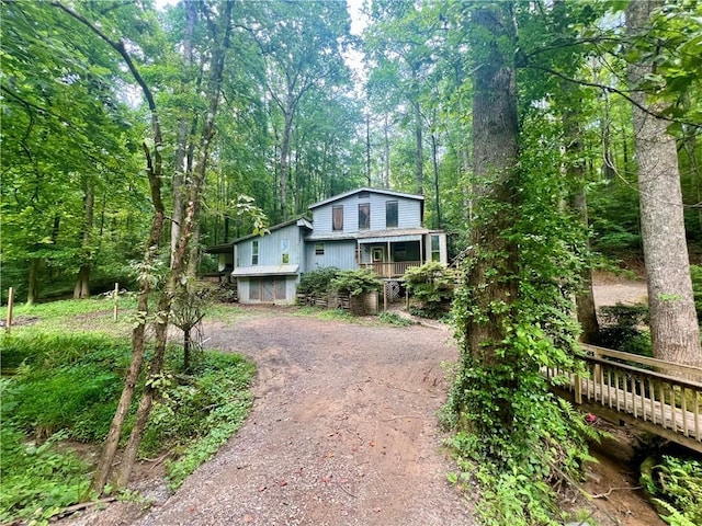 345 Banner Cir, Ellijay, GA 30540 - view of front of property featuring driveway and a view of trees