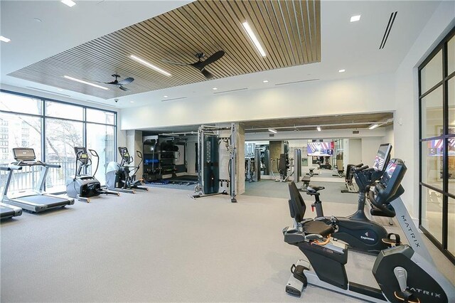 788 W Marietta St NW Unit 811, Atlanta, GA 30318 - exercise room with expansive windows and carpet floors