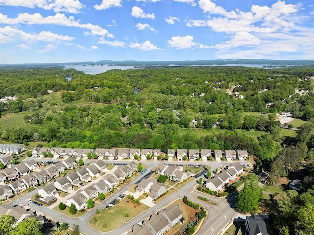 5924 Waterway Pl, Flowery Branch, GA 30542 - aerial view of property and surrounding area featuring a forest, a large body of water, and nearby suburban area