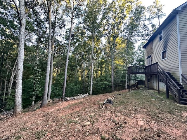 view of yard featuring a deck