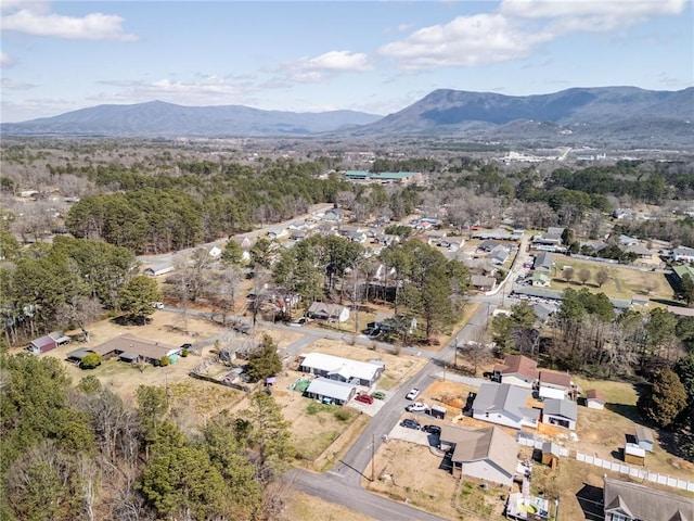 aerial view with a mountain view