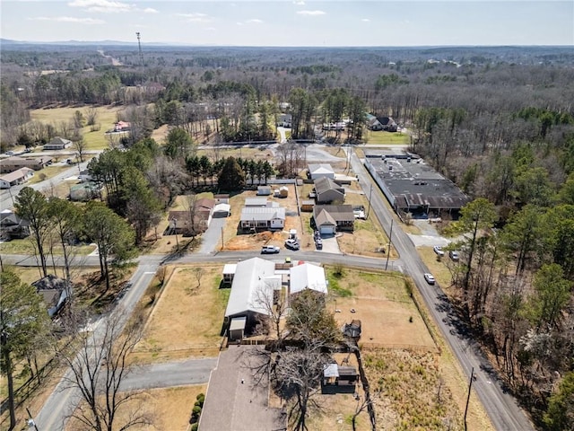 aerial view with a forest view