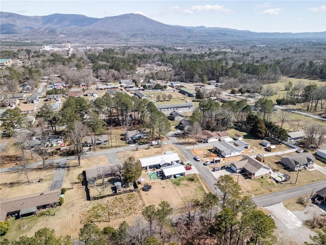 birds eye view of property featuring a mountain view