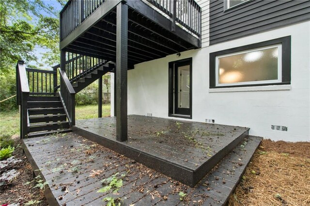 view of patio featuring a wooden deck