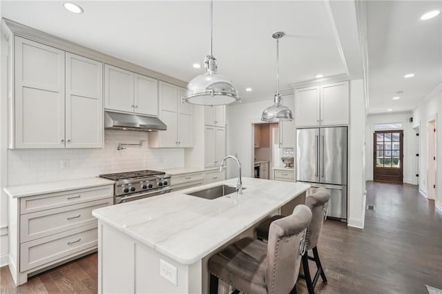 staircase with crown molding, hardwood / wood-style flooring, and plenty of natural light