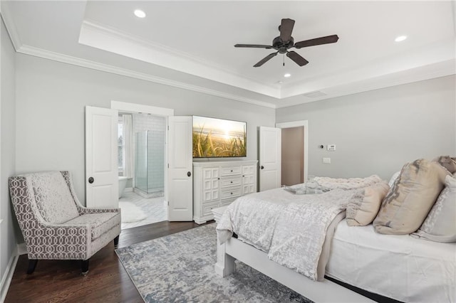 bedroom featuring dark hardwood / wood-style flooring