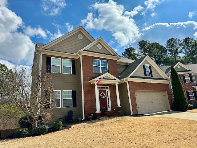 view of front of property featuring a garage