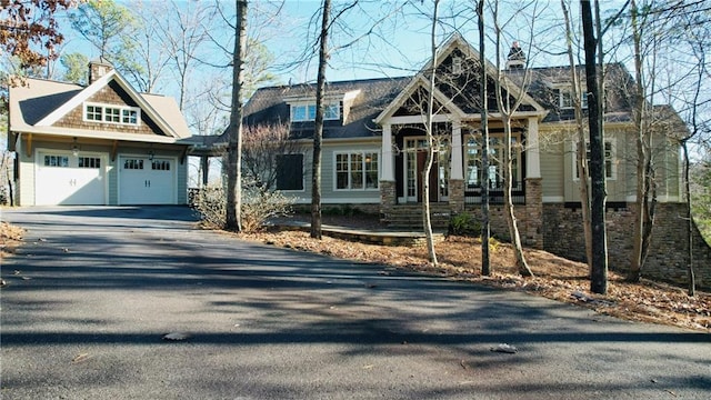 craftsman-style house with a garage