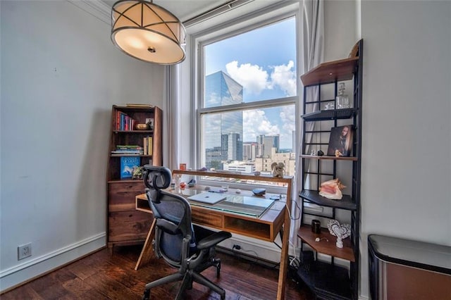 57 Forsyth St NW Unit 12B, Atlanta, GA 30303 - office space with wood finished floors, a view of city, and baseboards