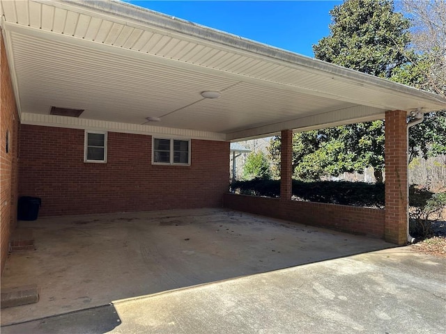 view of patio / terrace with a carport