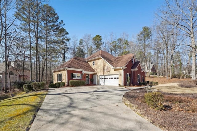 view of front of home with a garage