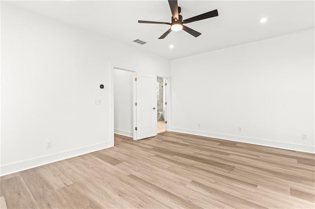 490 Hammons Way, Atlanta, GA 30315 - empty room with a ceiling fan, light wood finished floors, and recessed lighting