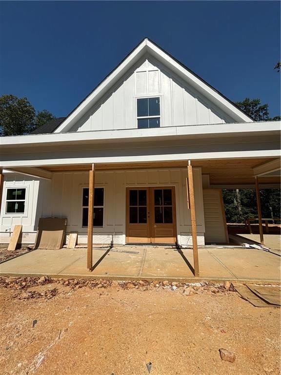 view of front of home with a patio area