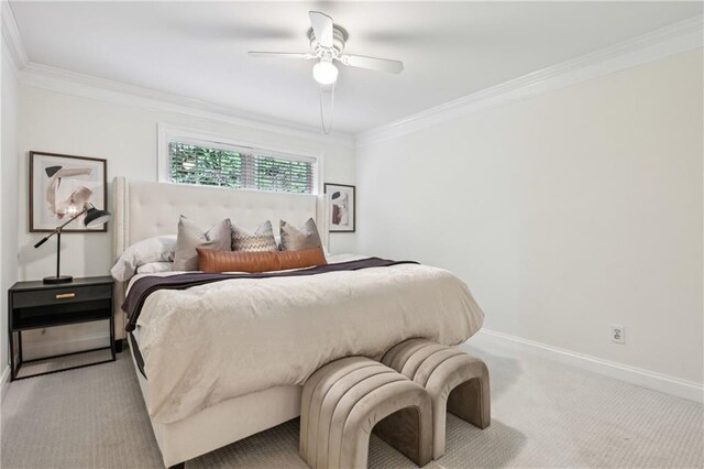 1634 Ponce De Leon Ave NE Unit 514, Atlanta, GA 30307 - bedroom with ornamental molding, light carpet, and ceiling fan