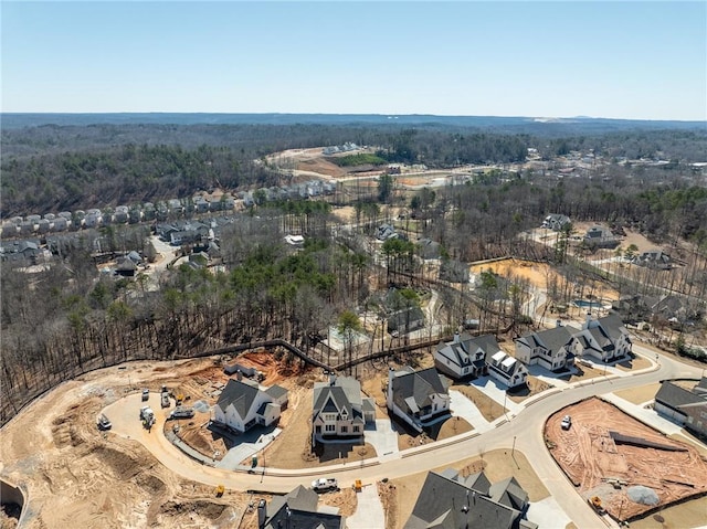aerial view with a forest view
