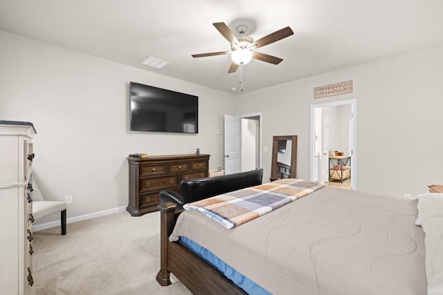 2046 Westbrook Rd, Commerce, GA 30530 - bedroom with light colored carpet, baseboards, and a ceiling fan
