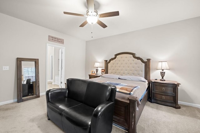 2046 Westbrook Rd, Commerce, GA 30530 - bedroom featuring light carpet, baseboards, ensuite bath, and ceiling fan