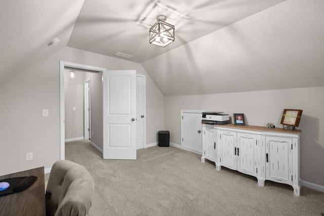 2046 Westbrook Rd, Commerce, GA 30530 - additional living space with light colored carpet, vaulted ceiling, and baseboards