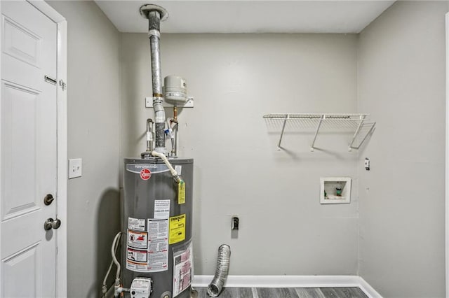 utility room with water heater