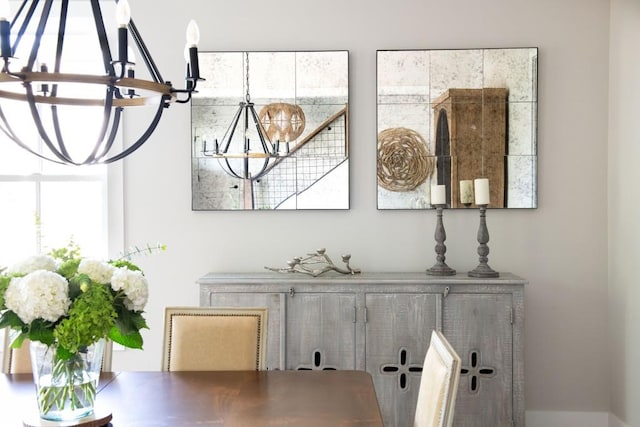 room details with a notable chandelier