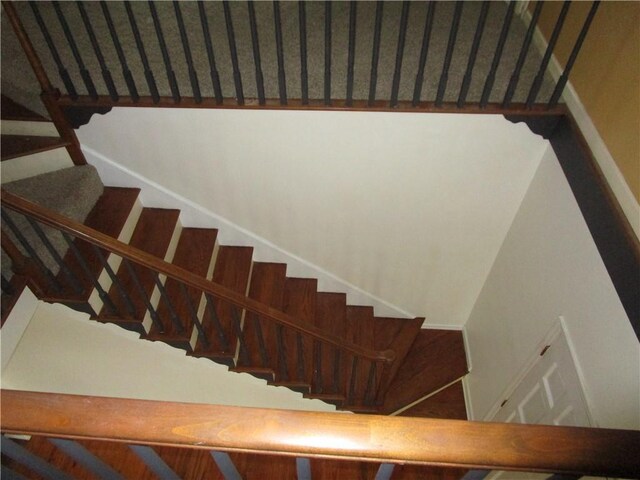 stairway with baseboards