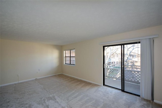 spare room featuring light carpet