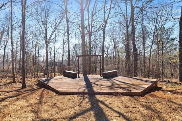 view of yard with a deck