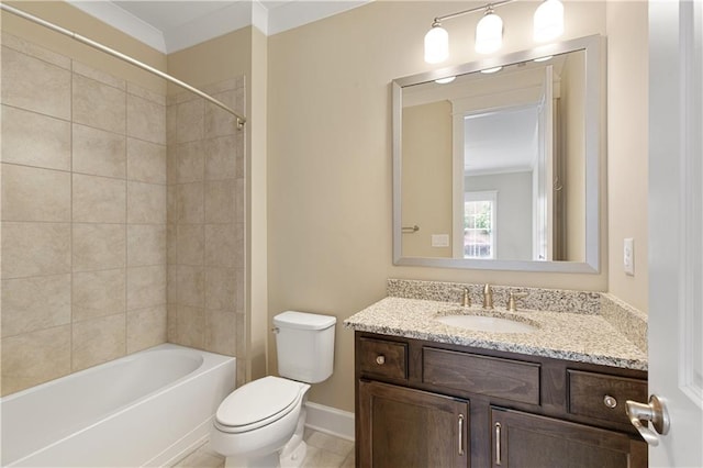 385 Windy Pines Trl, Roswell, GA 30075 - bathroom featuring toilet, vanity, shower / tub combination, and baseboards