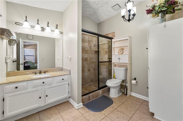 full bathroom featuring ensuite bathroom, a stall shower, and tile patterned floors