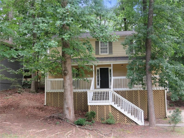 view of front of house with covered porch