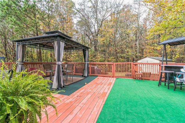 deck with a gazebo